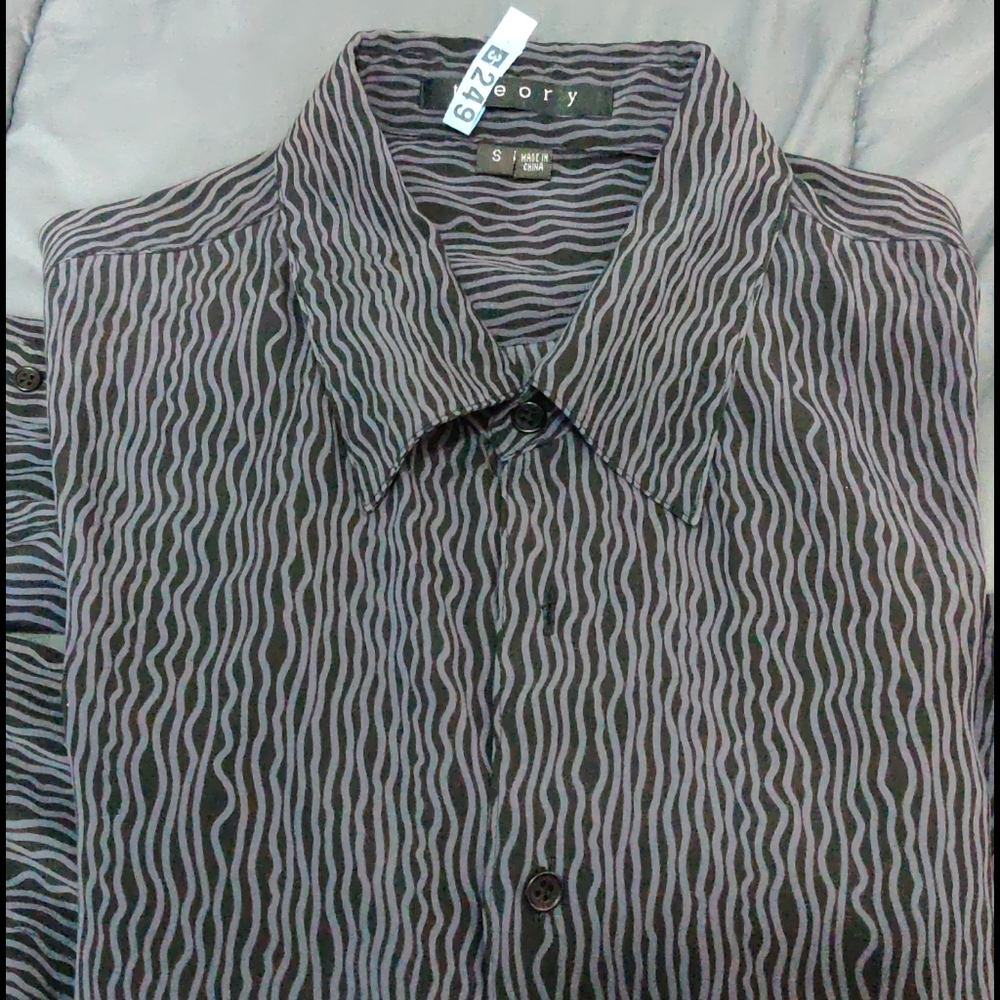 Black Theory tailored silk dress shirt